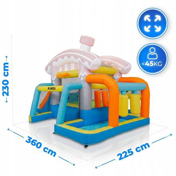 Castelo inflável KINDI para jardim infantil, área de recreação inflável com toboágua.