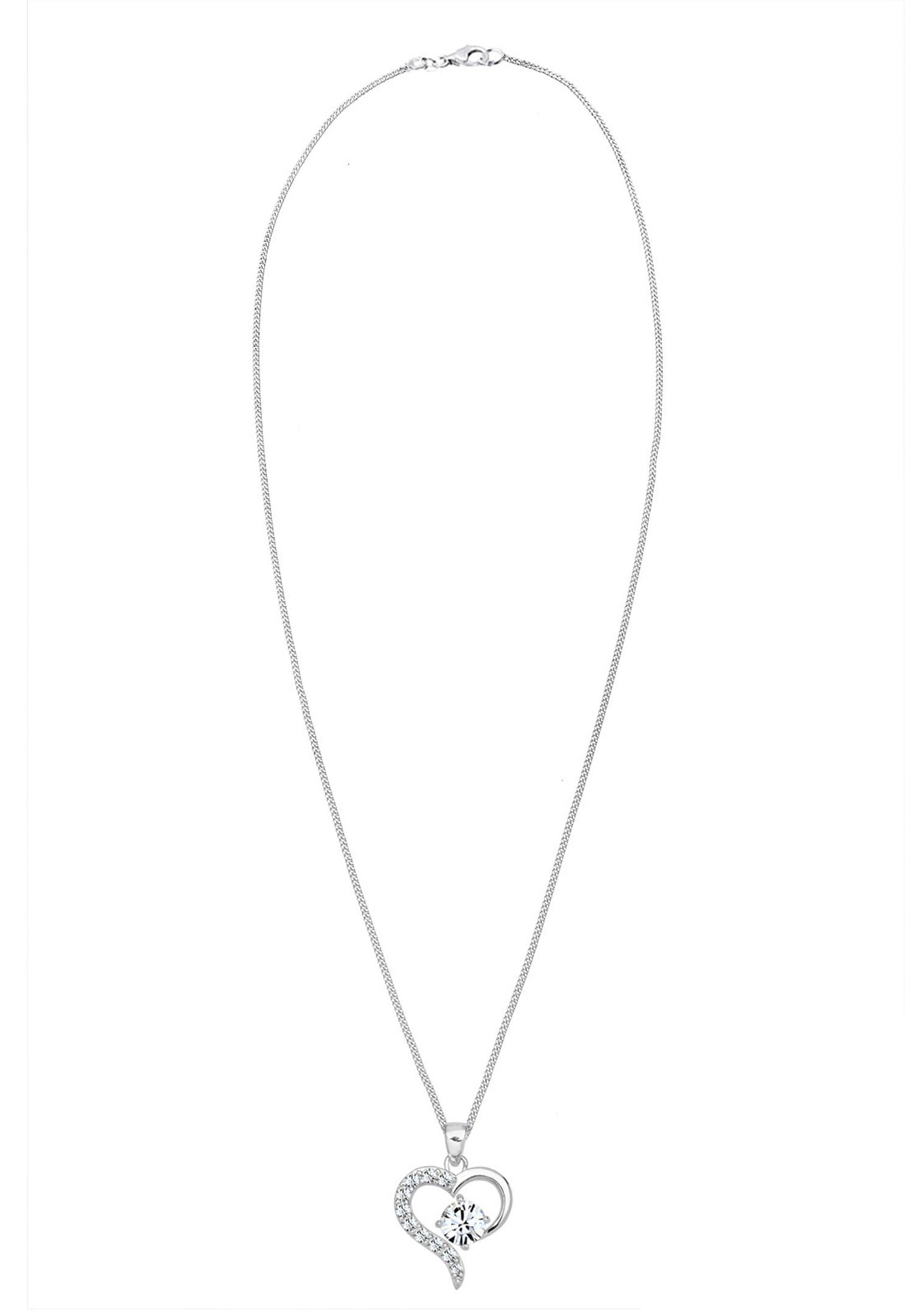 Elli Femmes cœur amour avec cristaux en argent sterling 925