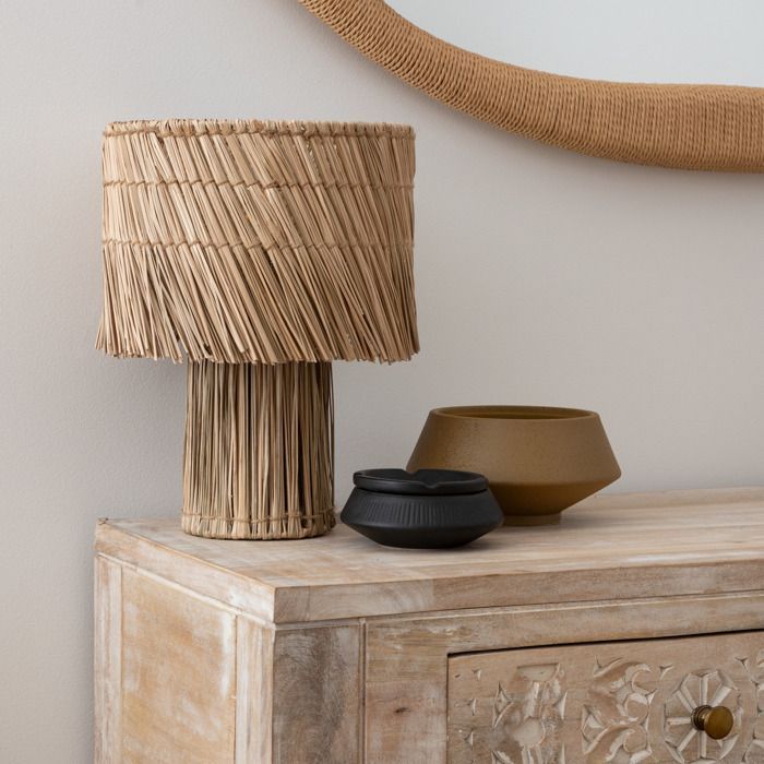 Lampe à poser Yoni roseau H34cm - Atmosphera Créateur d'intérieur