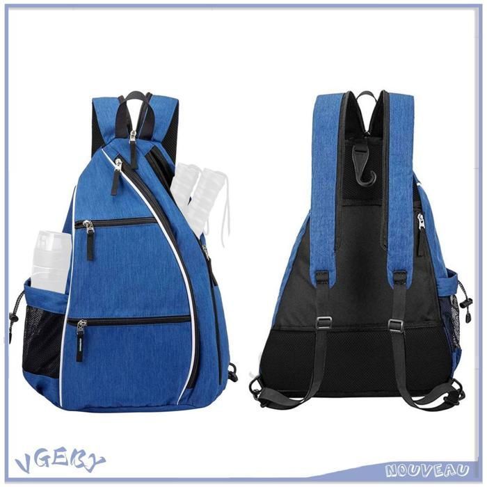 VGEBY Pickleball Bag Backpack with Adjustable Tennis Racket Bag for Badminton, Tennis, and Sports Set - Gray and Blue