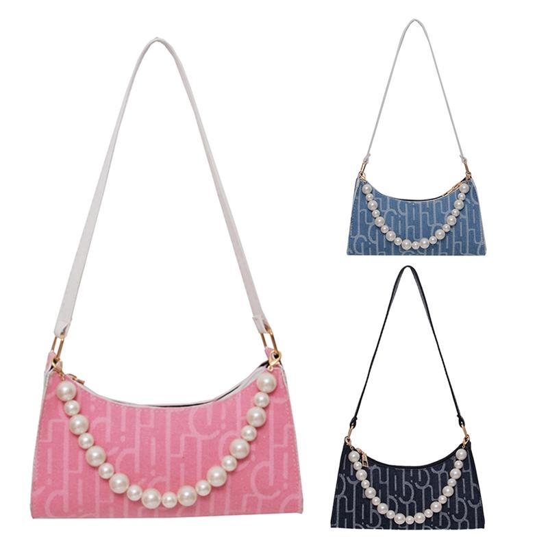 Sac bandoulière femme, sac à main style aisselle, sac à main à lettres, sac de soirée décontracté en toile