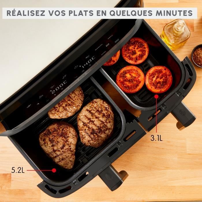 Moulinex Dual Easy Fry & Grill, Air fryer et gril, 8,3L, 2 tiroirs,8 programmes prédéfinis, EZ905B20