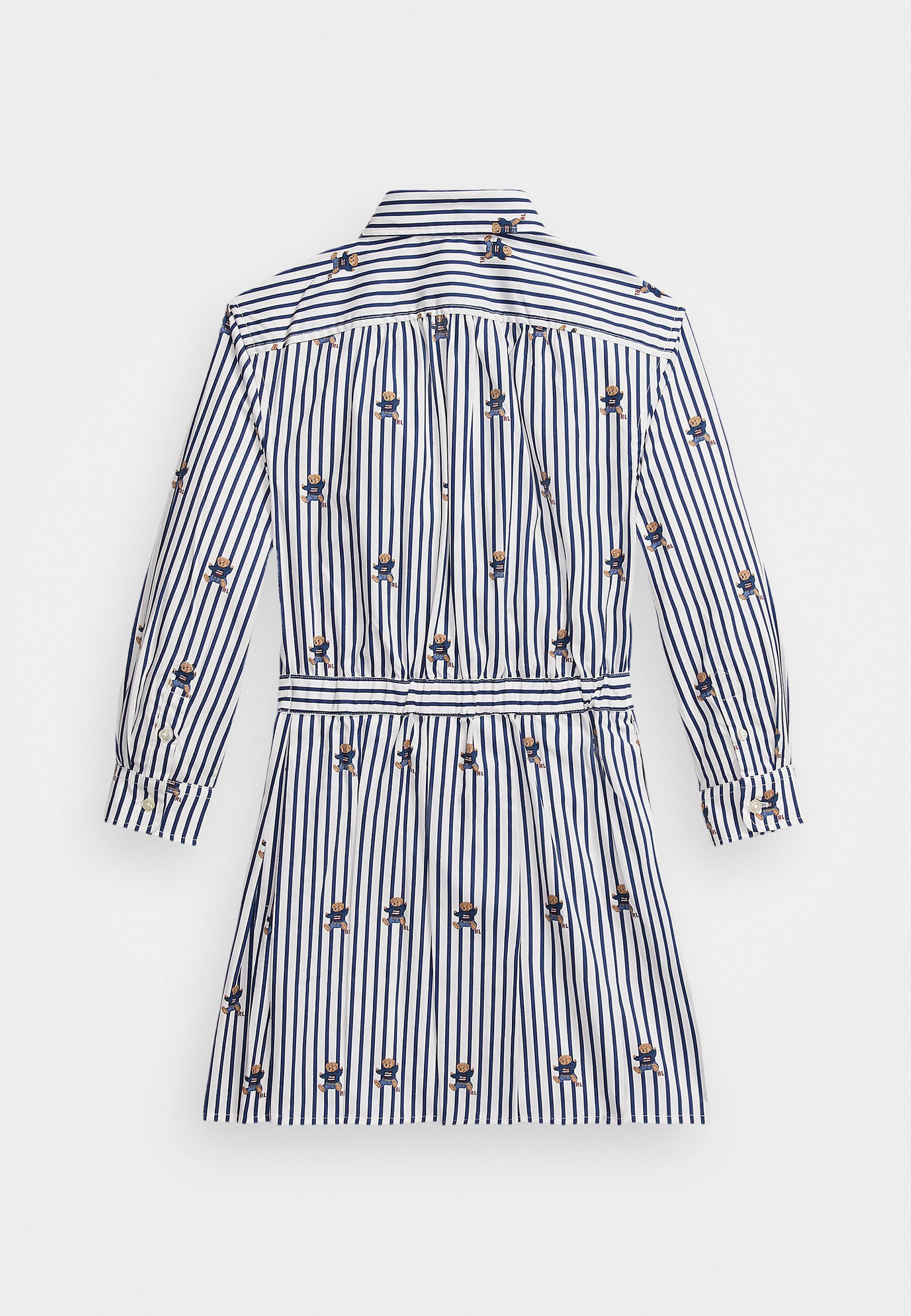 Polo Ralph Lauren Polo-Bär Baumwollhemdkleid – Marineblau/Weiß