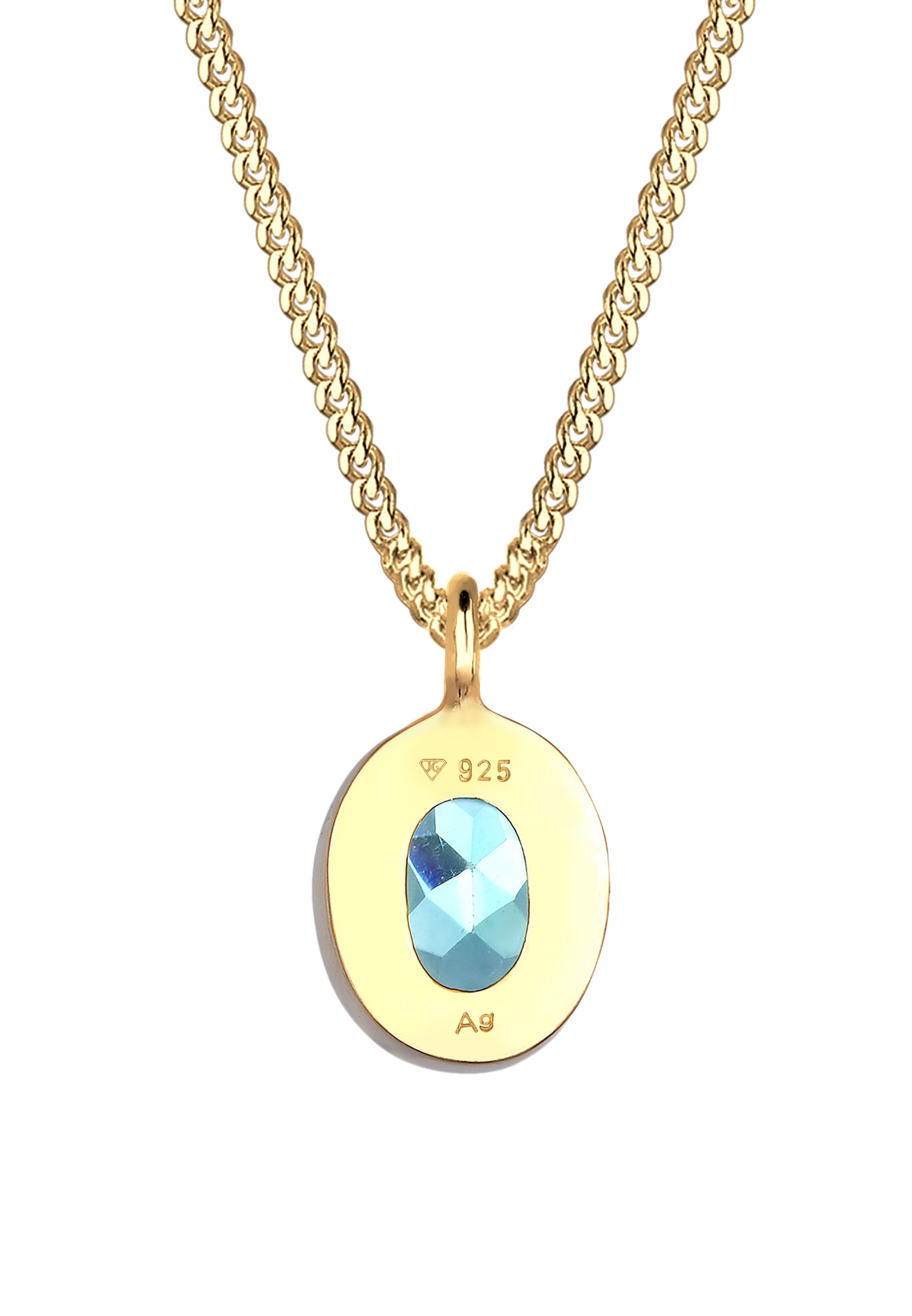 Elli Femmes Pendentif solitaire élégant avec topaze bleu clair en argent sterling 925