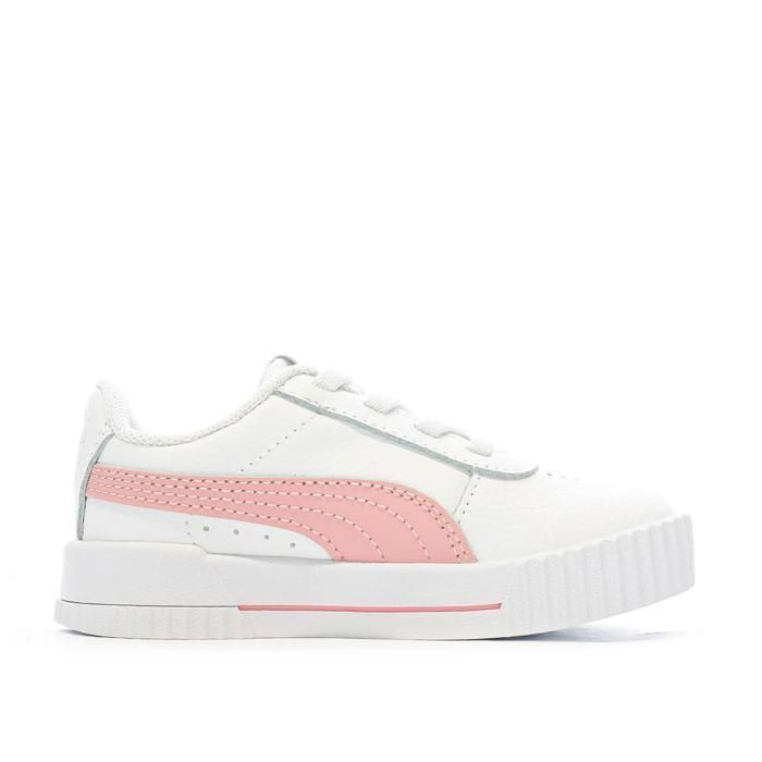 Baskets Blanche/Rose Fille Puma Inf Carina