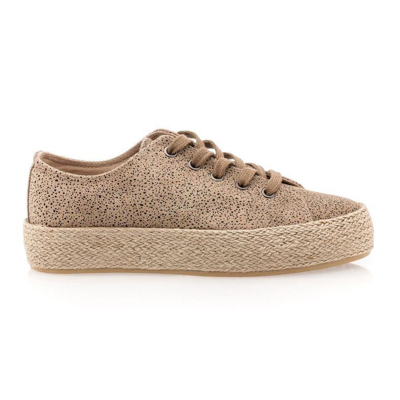 Dámske béžové espadrilky s lanovou podrážkou