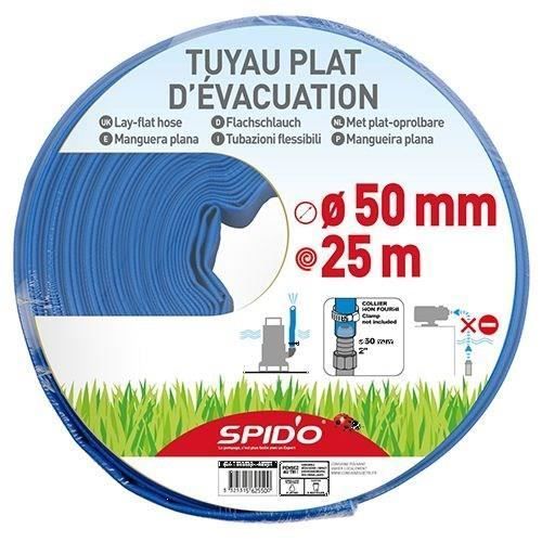 Manguera de desagüe plana - SPIDO - 25 m - Ø 50 mm - 4 bar