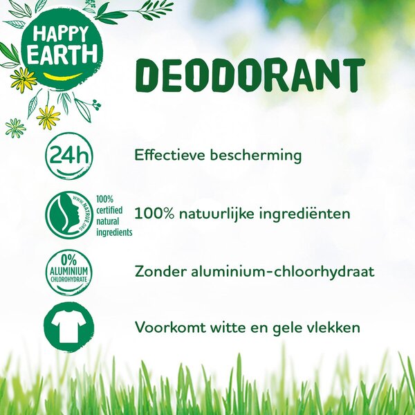 Roll-on deodorant Happy Earth 100% přírodní s cedrovou limetkou 75ml