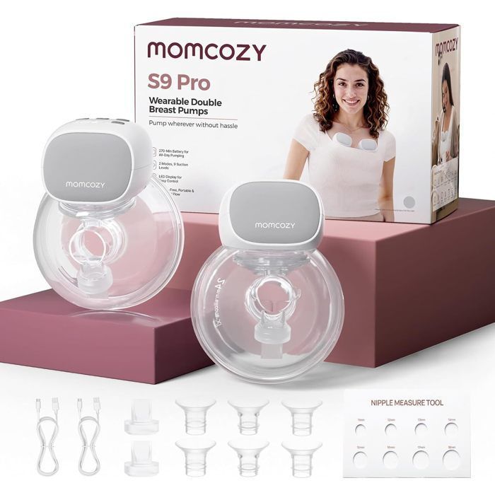 Momcozy Tire-lait Électrique Portable S9 Pro, Gris Lot de 2