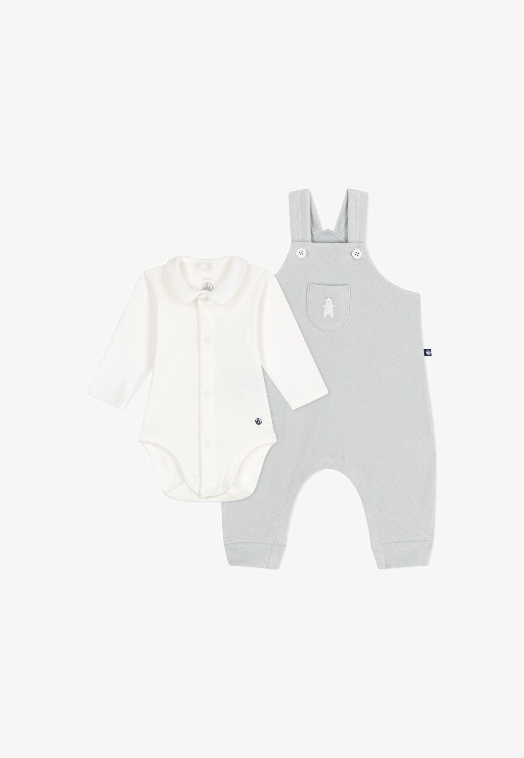 Petit Bateau NEWBORN ENSEMBLE SALOPETTE UNISEX - Dungarees - marshmallow