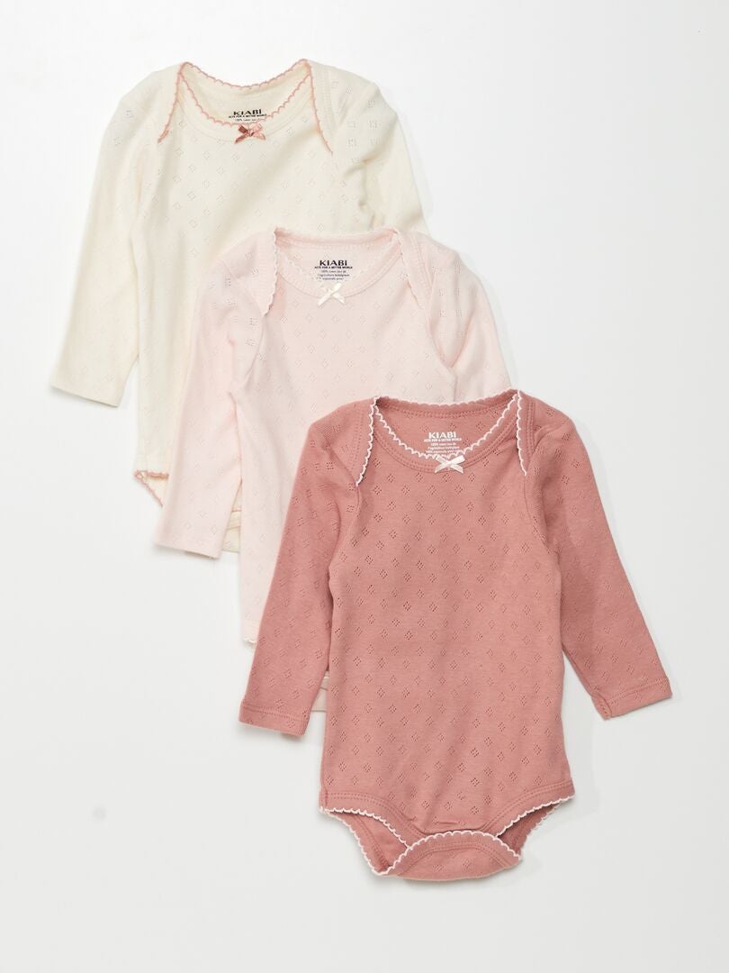Set van 3 bodysuits met lange mouwen - ROZE