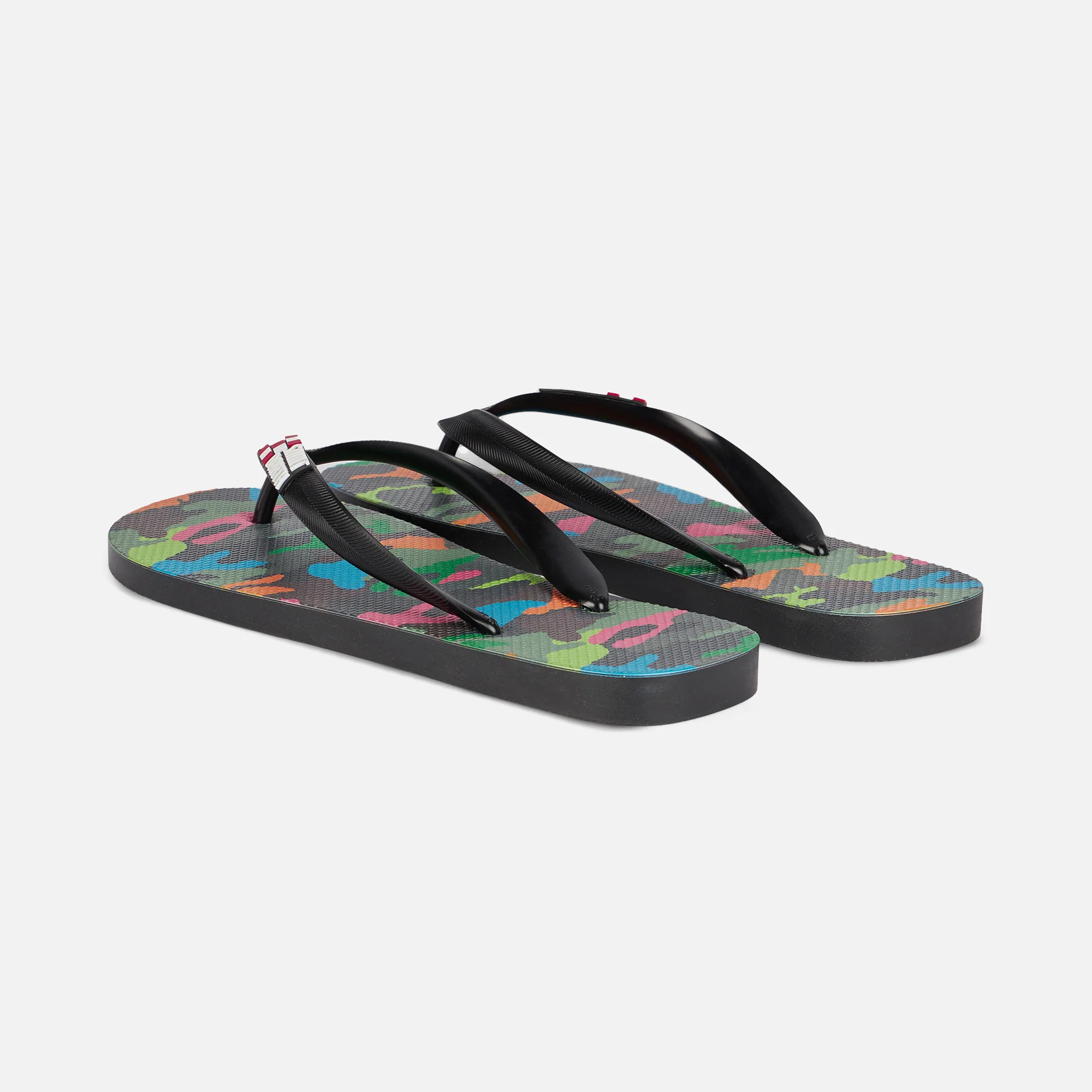Chanclas con estampado de camuflaje fluorescente multicolor