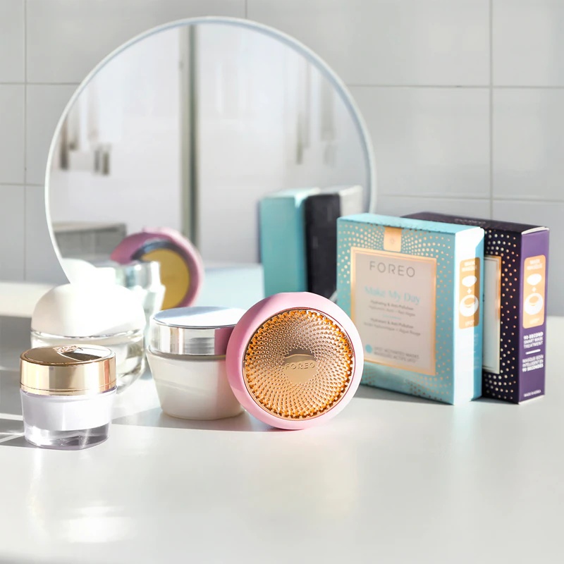 FOREO UFO™ 2 ultragarsinis prietaisas, kuris pagreitina kaukės veikimą