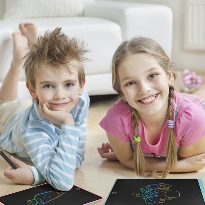 Pizarra infantil de dibujo - ZGEER - Juego de 2 - 30,5 cm - Azul y rosa - Tecnología LCD - Sensible a la presión