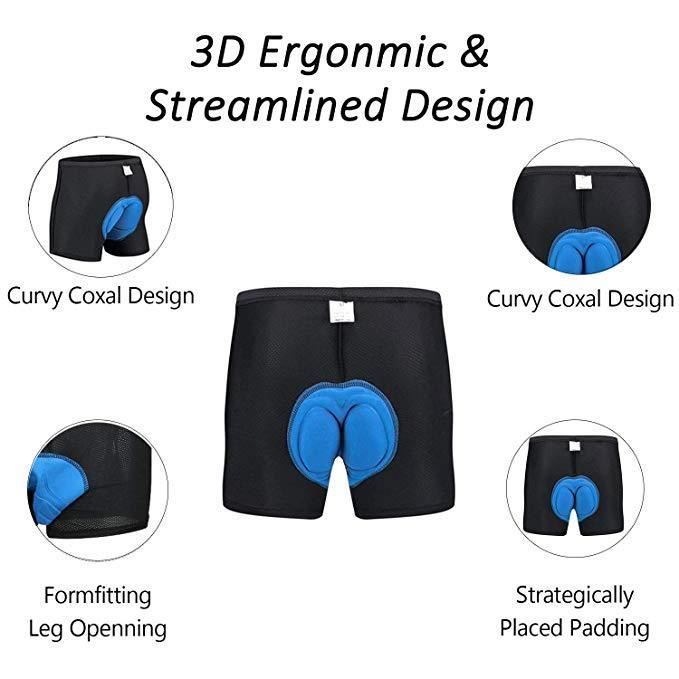 Pantalones cortos de ciclismo para hombre, acolchados con gel 3D, transpirables, de secado rápido, negros - Adulto