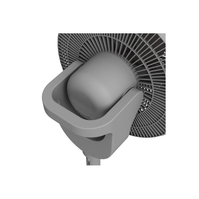 Ventilador de pedestal silencioso DUUX Whisper 2, gris, potente, 26 velocidades, control remoto.