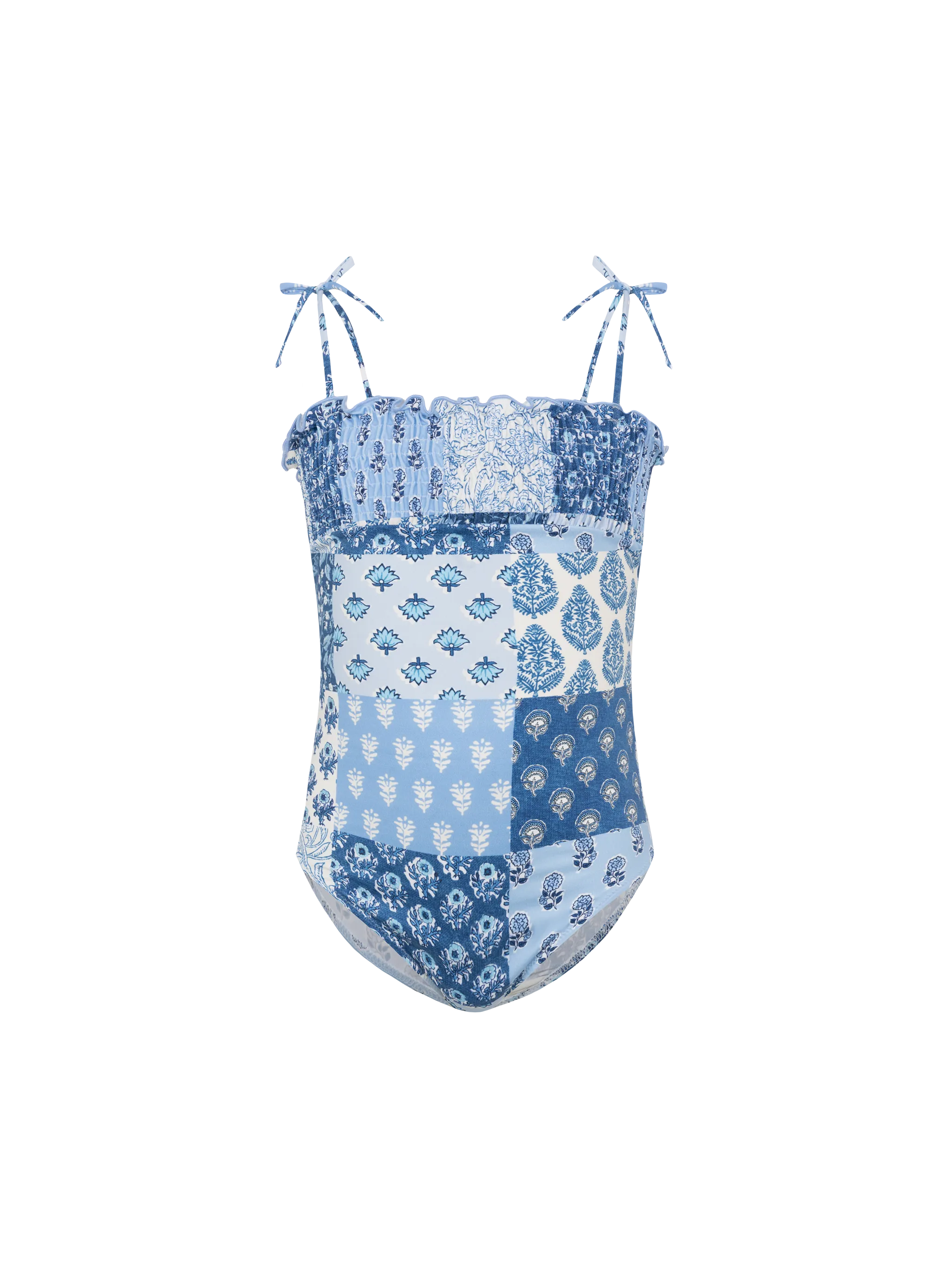 Costume intero da bambina Amina con corpetto arricciato