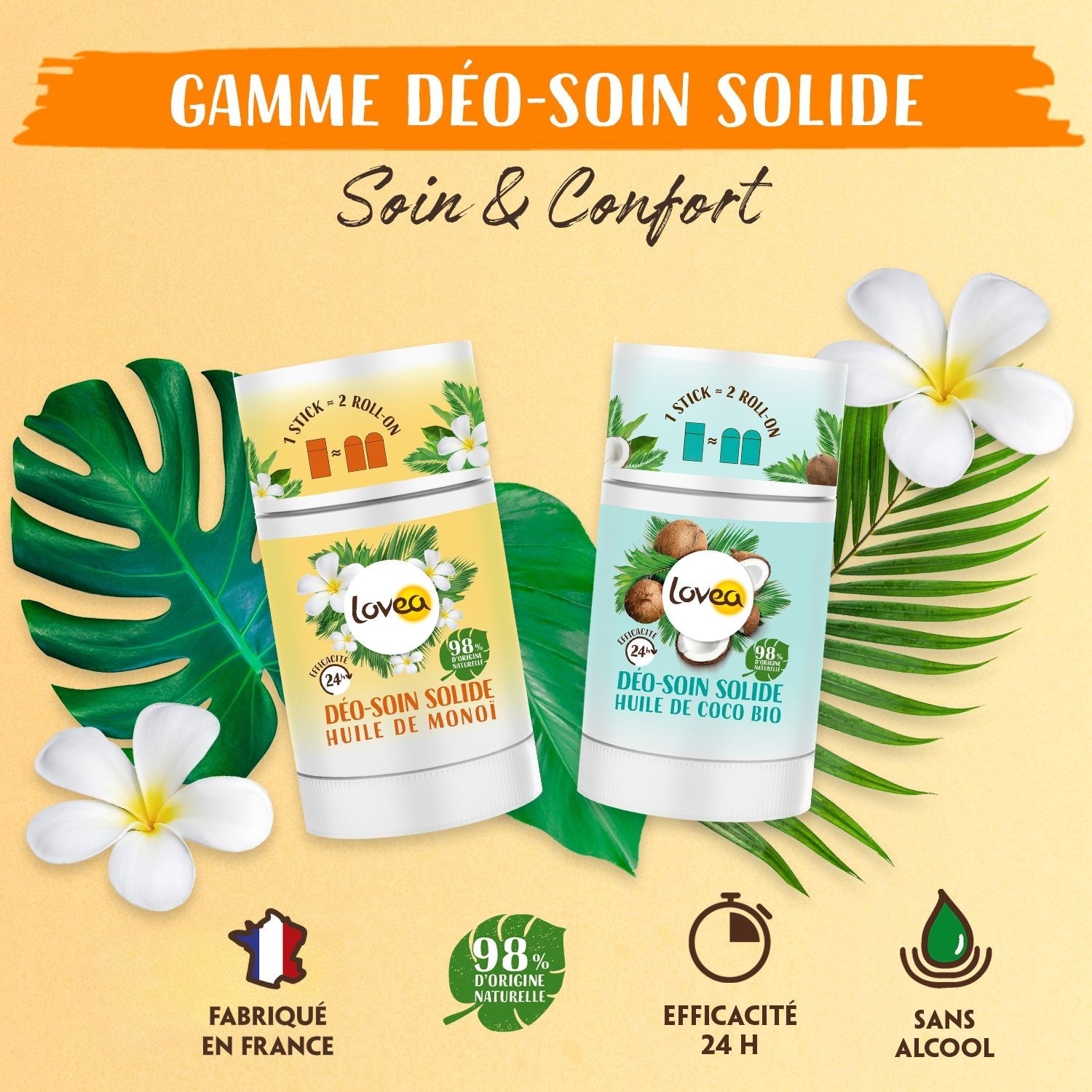 Lovea Déo-Soin Solide Huile de Coco Bio