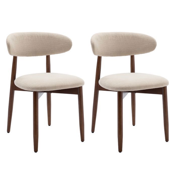 Colamy Stuhl – 2er-Set – Esszimmerstühle, Vintage-Design, ideal für Küche und Esszimmer – Beige