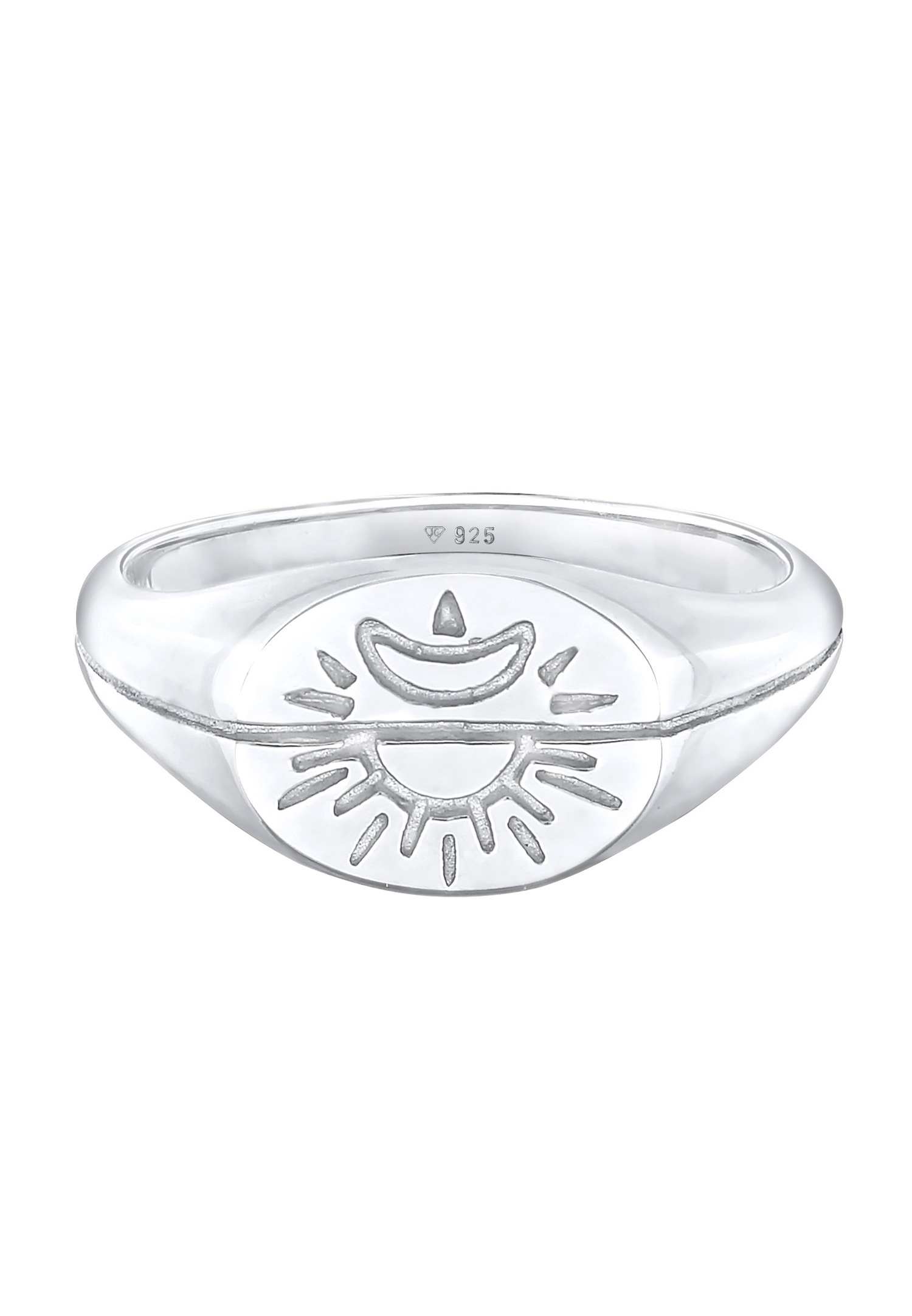 Elli Bague Signet Femme Soleil Lune Astro Boho Trend Blogger en argent sterling 925 plaqué or