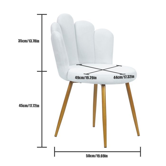 Tabouret de coiffeuse - CREMLANK - Chaise de maquillage - 50X50X80CM - Moderne - Robuste - Acier carbone - BLANC