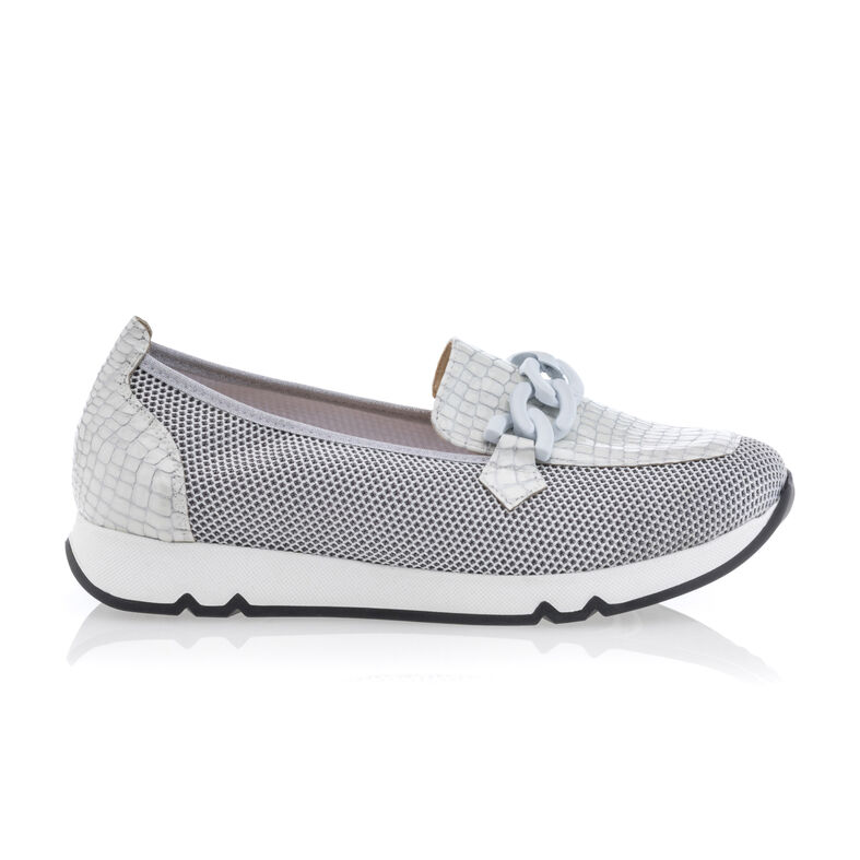 Hvite loafers/båtsko til dame