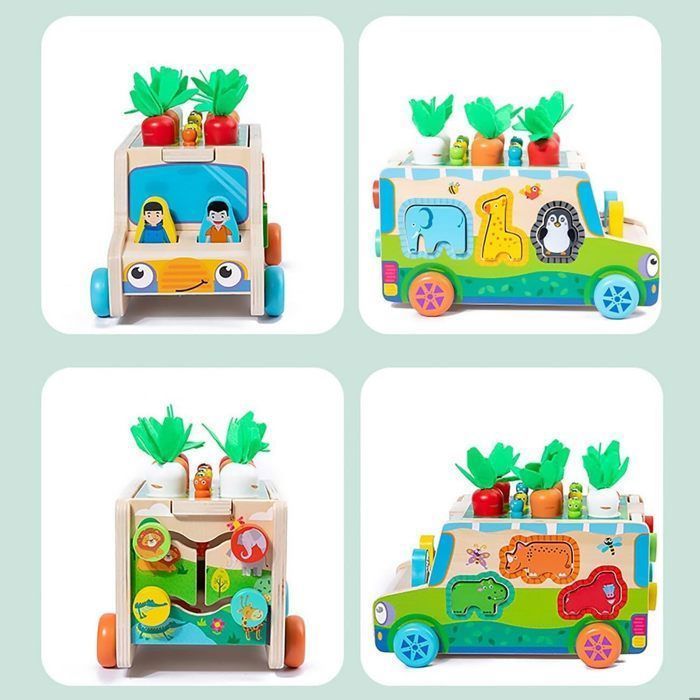 Montessori Toy - LECOO - 7 in 1 - Magnetic - Educational - Natural Wood