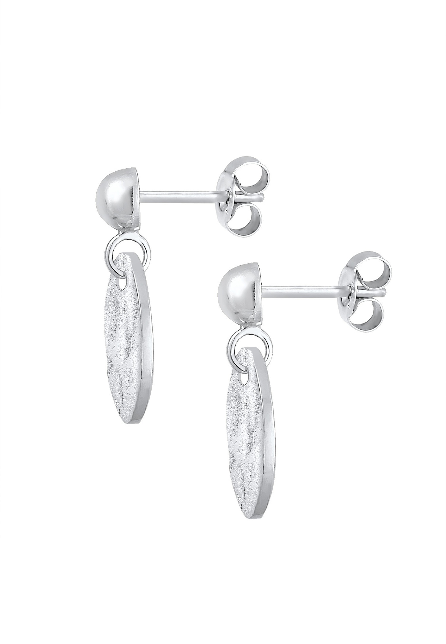 Elli Femmes Pendentif d'oreilles Plaquette Martelé Vintage Look Antique en Argent Sterling 925
