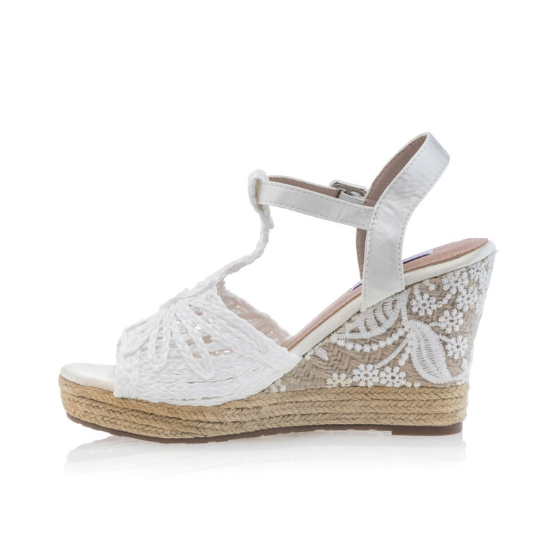 Espadrile albe pentru femei cu talpă din frânghie