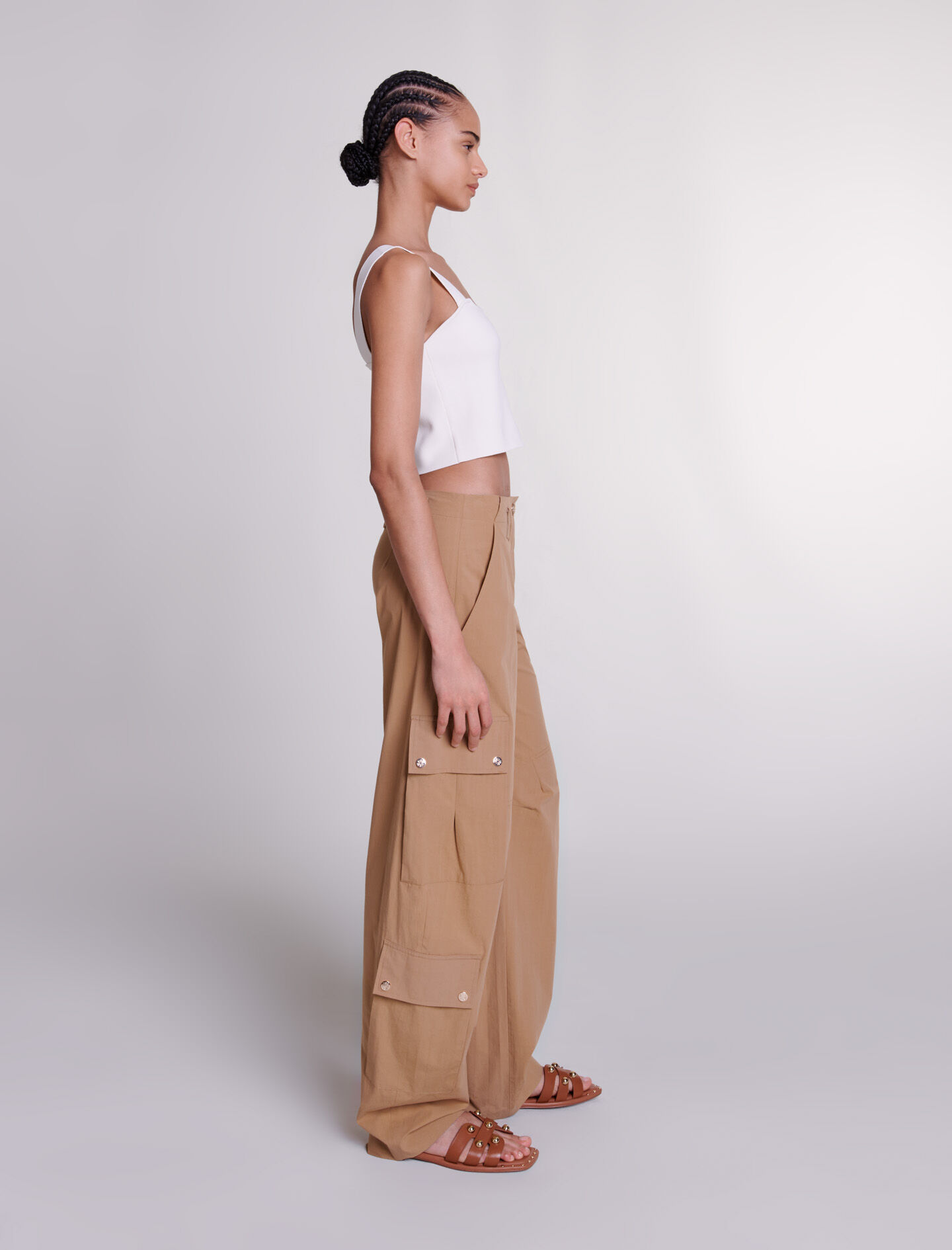 Pantaloni cargo cu buzunare - Bej