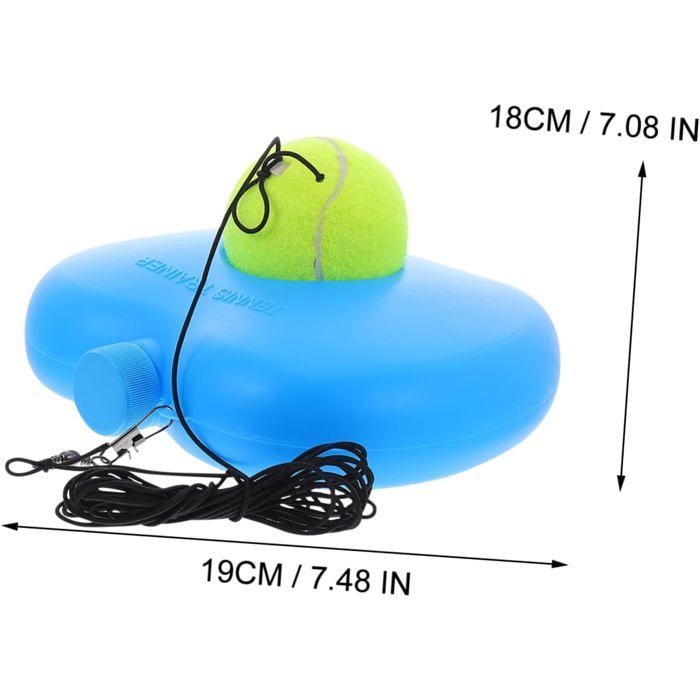 Base de rebote de la máquina de entrenamiento de tenis, herramienta de aprendizaje para ayudar en la práctica del juego. Etiqueta