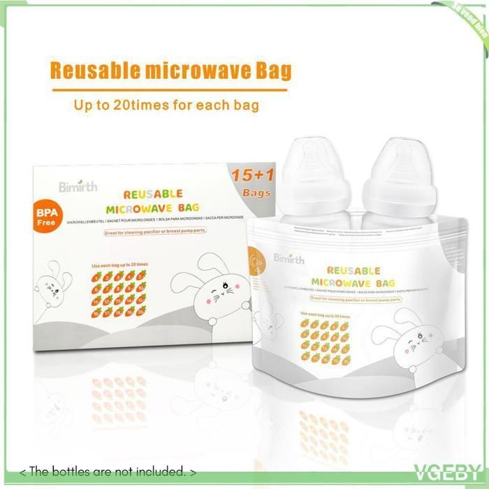 Fafeicy Bimirth S5005 magnetronsterilisatiezakjes - Herbruikbare magnetronzakjes voor babyflesjes en babyverzorgingsproducten