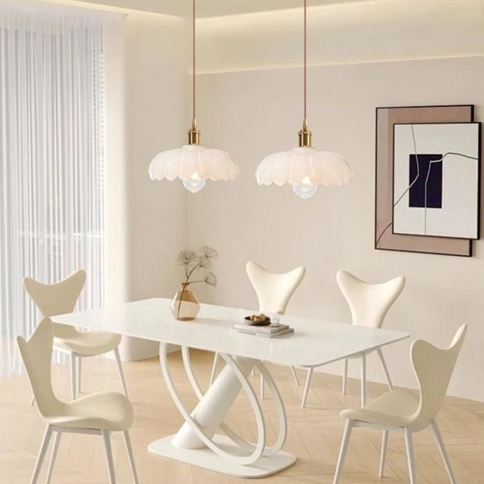 iDEGU 2x Lámparas colgantes modernas de cristal, lámpara de techo vintage de 25 cm con pantalla de diseño floral, lámpara de techo E27 para sala de estar/dormitorio
