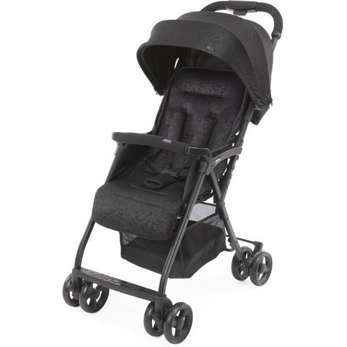 Cochecito compacto CHICCO Ohlala 3 - Desde el nacimiento - Hasta 15 kg - Respaldo reclinable - Barra de seguridad - Negro azabache