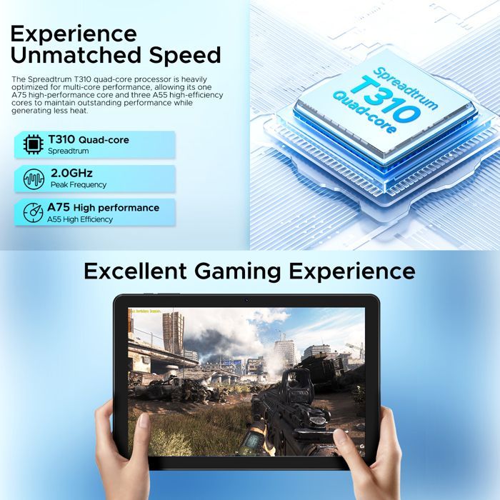 Tablet DOOGEE T10W - 10,1 polegadas - 9 GB de RAM - 128 GB de armazenamento - Android 14
