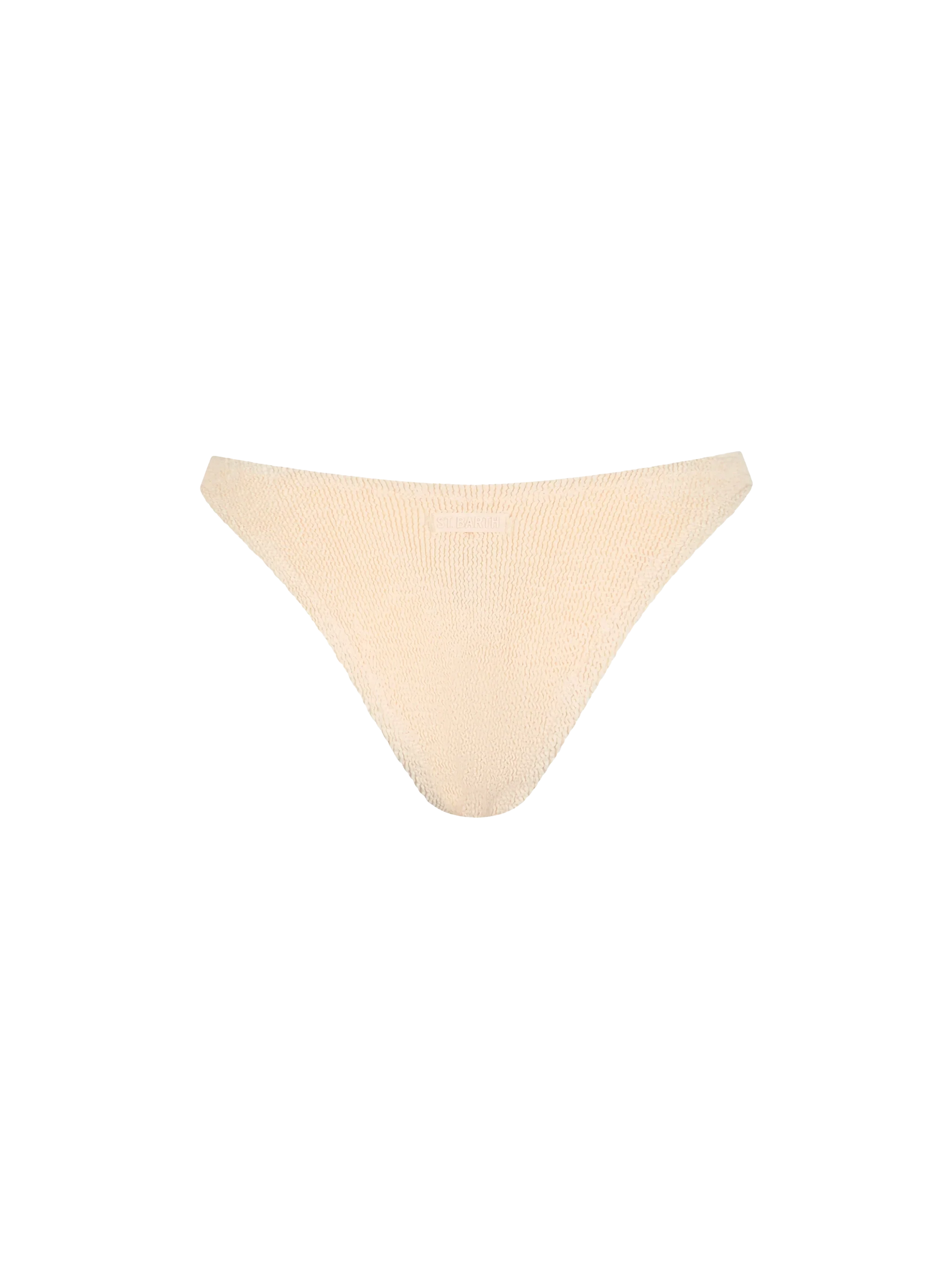 Elise Klassieke Beige Crinkle Zwembroek voor Dames