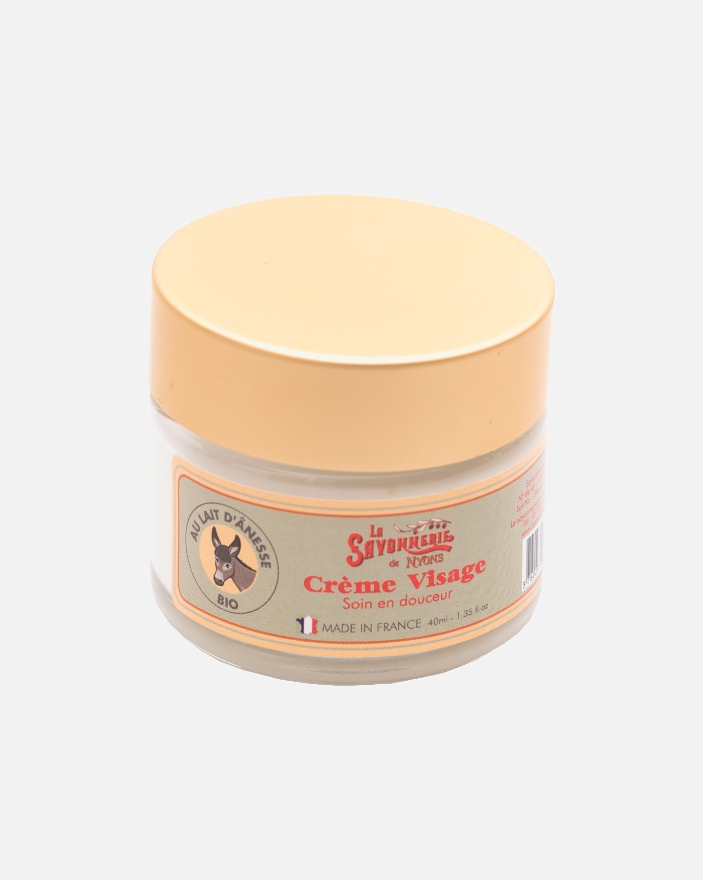 La Savonnerie de Nyons Crème Visage au Lait d'Ânesse BIO 40ml