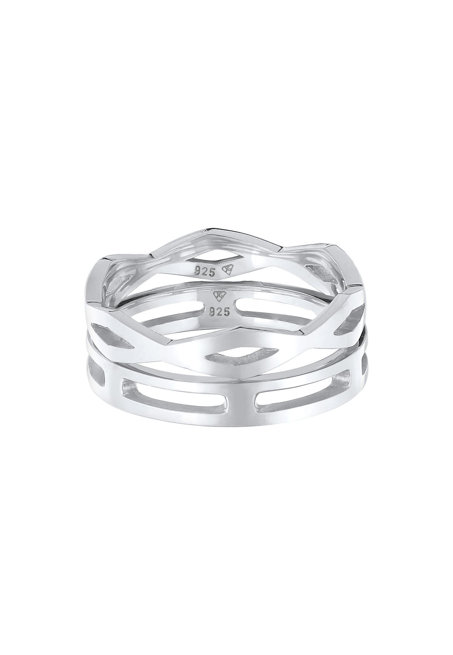 Elli Duo de bagues empilées pour femmes en argent sterling 925