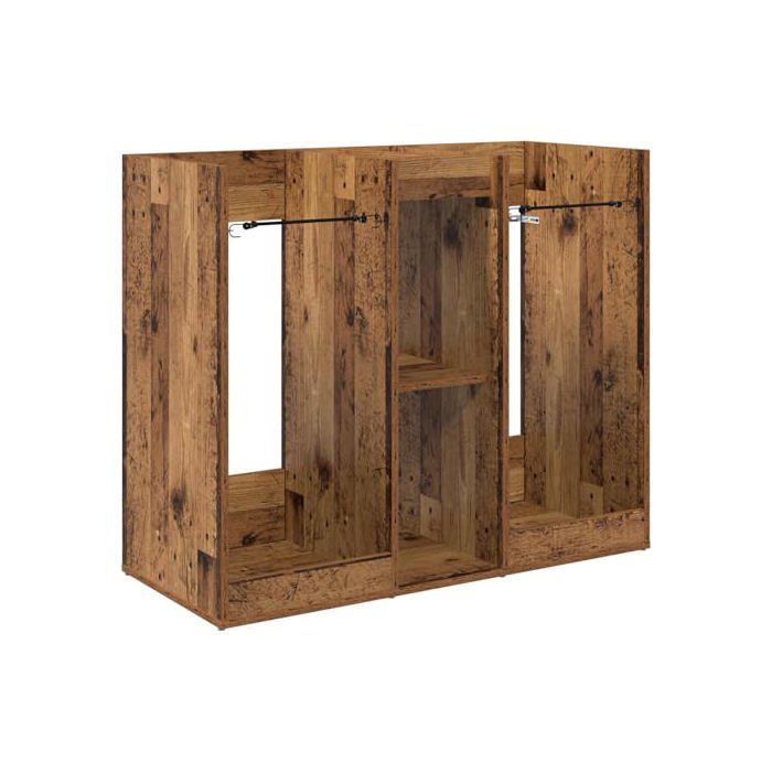 Taquilla de golf de madera - vidaXL - Madera antigua - 102x45x85,5 cm - Amplio espacio de almacenamiento - Estructura metálica