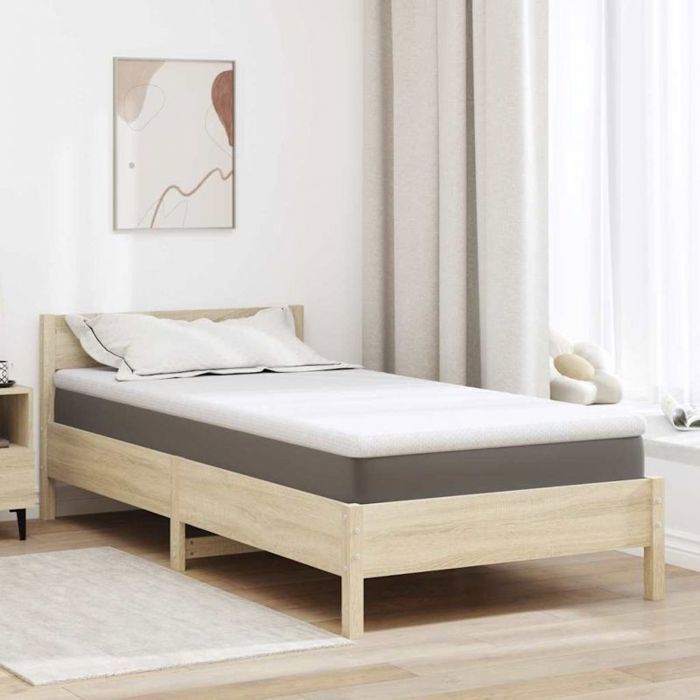 Cubrecolchón VIDAXL - 90 x 190 x 6 cm - Tejido jacquard - Espuma de poliéster - Blanco