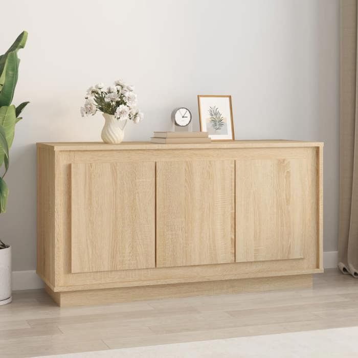 Cômoda/aparador contemporâneo, carvalho Sonoma, 102x35x55 cm, madeira de engenharia LL0000206729