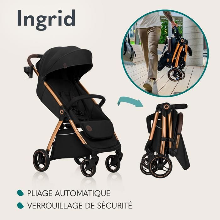 LIONELO Ingrid Compact Stroller - Suspension - Up to 22 kg - Lightweight & Foldable - Green