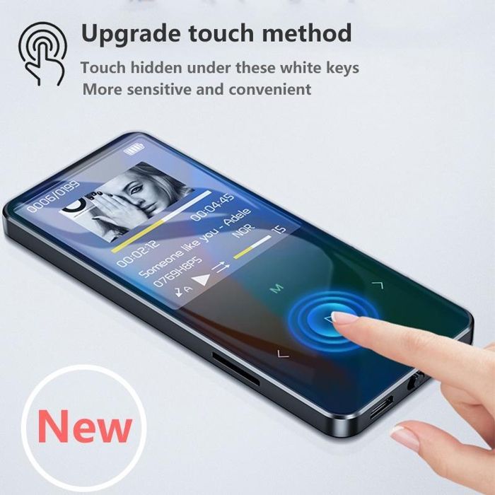 Lettore MP4 Bluetooth HiFi YONIS con touchscreen, 16 GB di memoria, finitura in metallo blu, audio di alta qualità