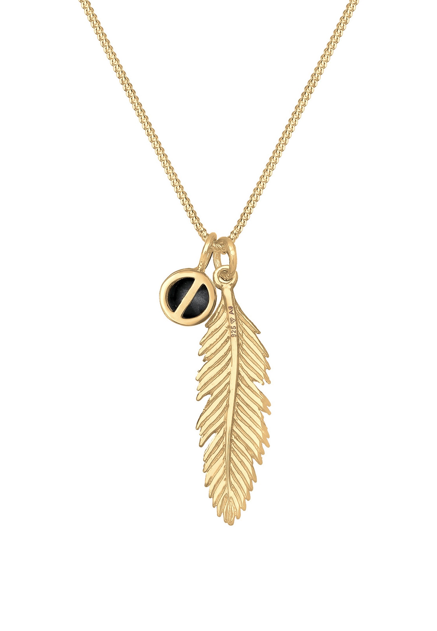 Elli Femmes Pendentif Plume Boho avec Cristal en Argent Sterling 925