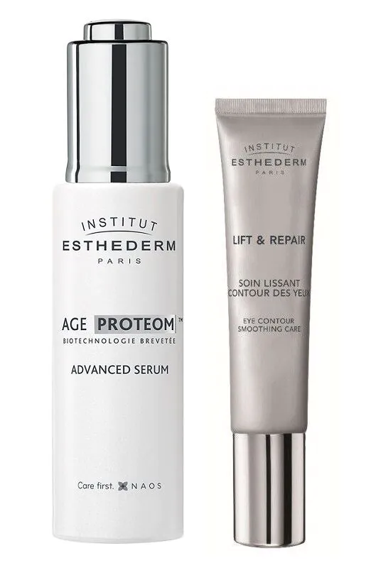 Institut Esthederm Age Proteom serum + Lift & Repair krem pod oczy + zestaw próbek