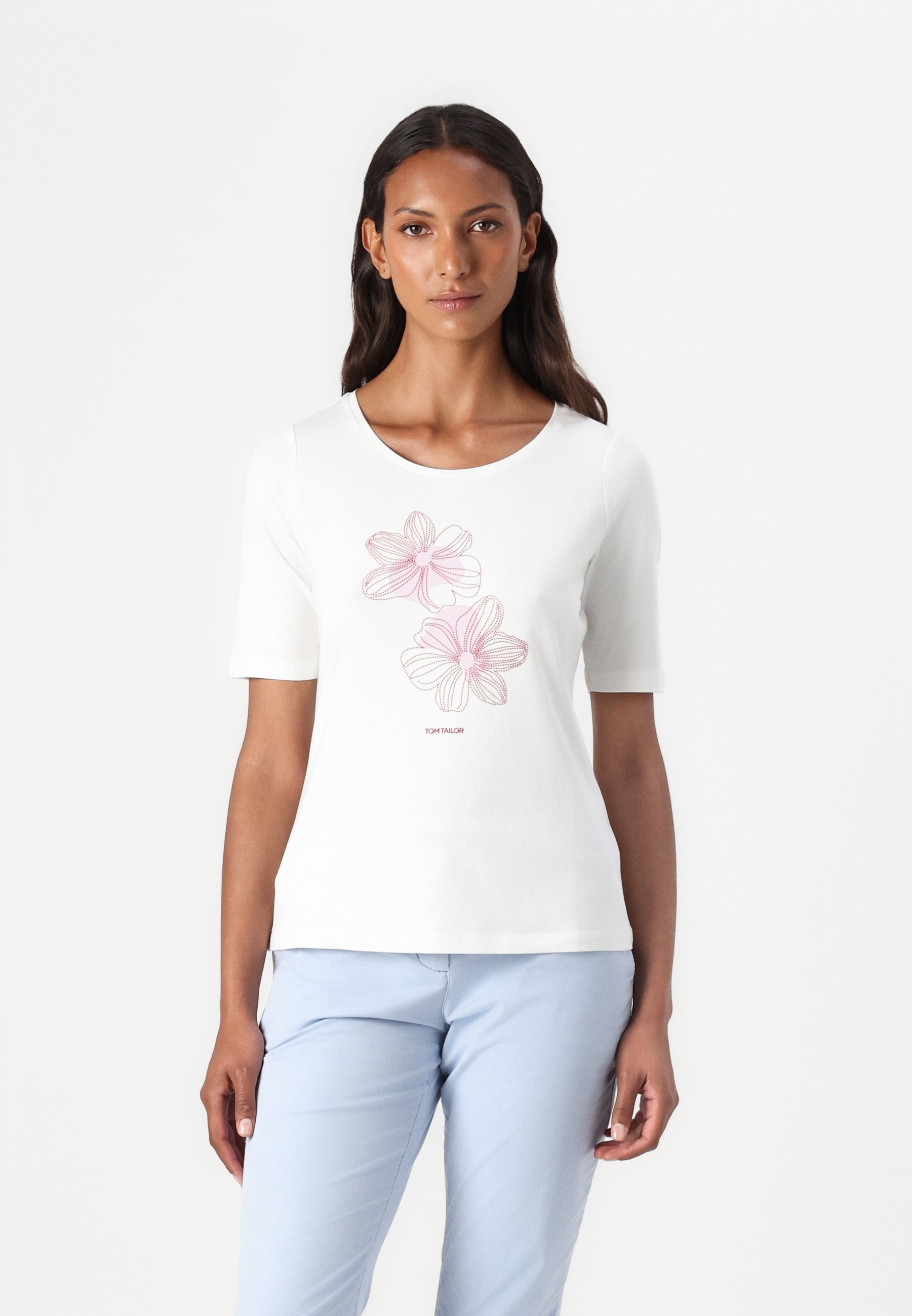 T-shirt imprimé TOM TAILOR BASIC - Blanc cassé