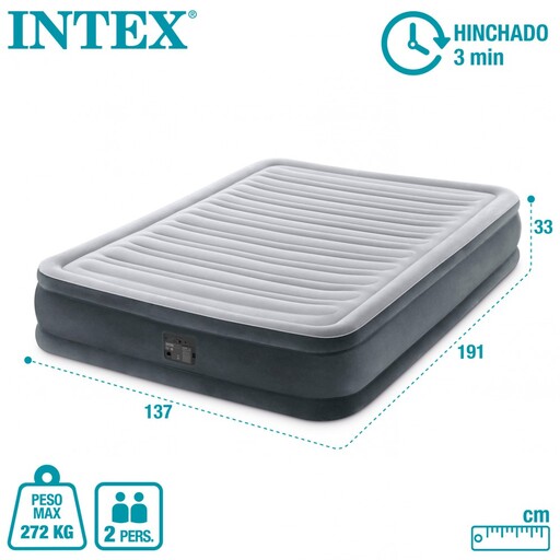 Colchón Hinchable Intex Dura-beam Deluxe Confort-peluche 137x191x33 Cm