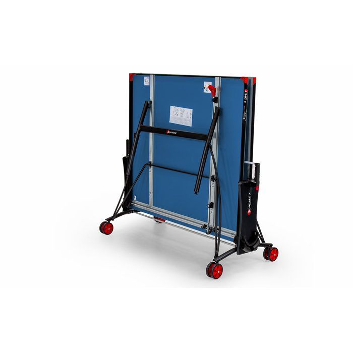 Table tennis table - SPONETA - S3-87e - Foldable - Outdoor use - Net + storage + multi-directional wheels - Blue/black