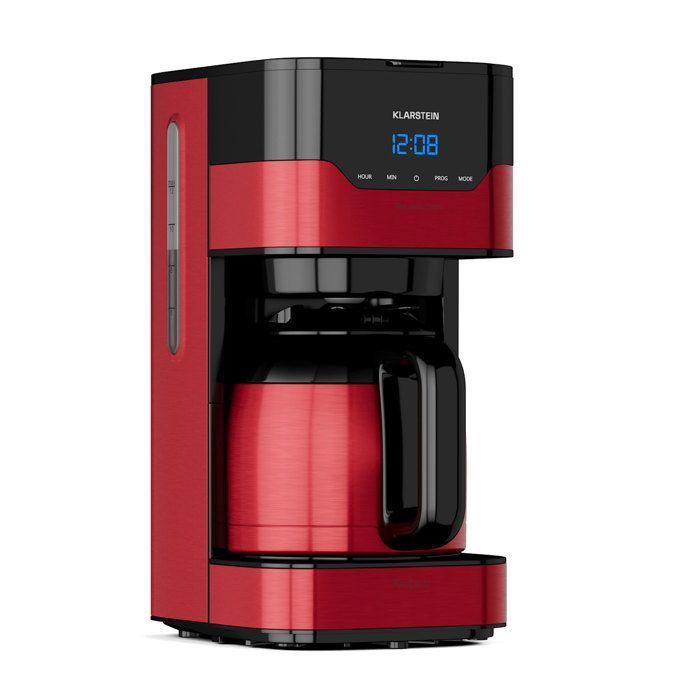Kaffeemaschine – Klarstein Arabica – Permanentfilter – Für 12 Tassen – Roter Edelstahl