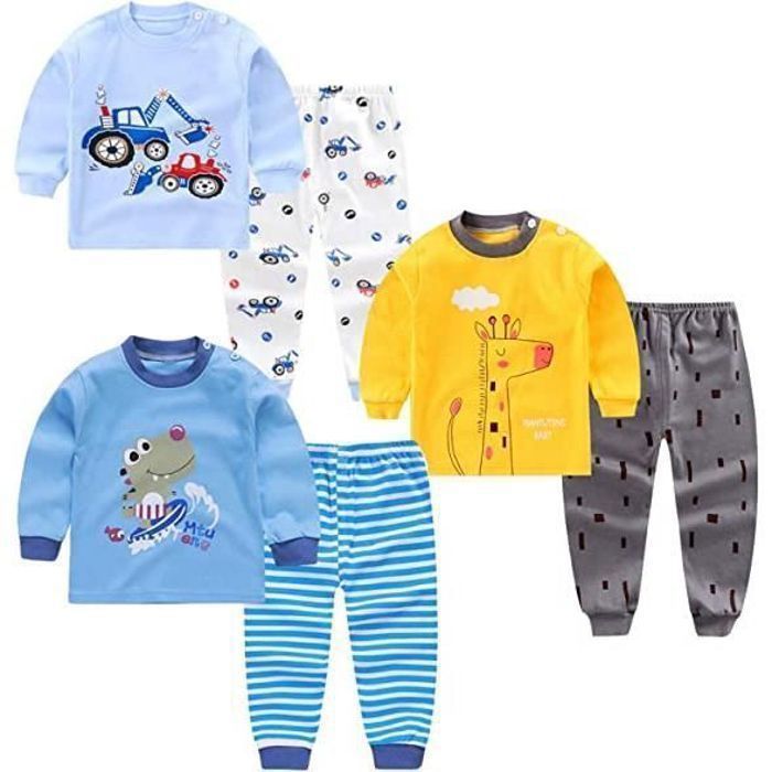 3-Pack Cartoon Print Baby Boys Cotton Pyjamas Four Seasons Underwear Sets Children's C